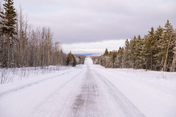 Fototapeta premium winter road in the mountains
