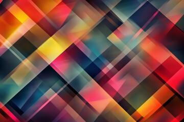 A vibrant and colorful geometric abstract pattern featuring a harmonious blend of warm colors, creating an energetic and lively visual experience. Ideal for modern art enthusiasts.