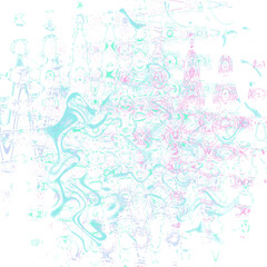 An abstract transparent psychedelic wavy liquid splatter design element overlay.