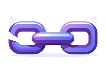 broken chain icon with a thick broken link, symbolizing the disruption of balance or harmony between two people due to sinister flute playing. 