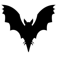 コウモリのシルエットイラスト　正面図