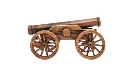 Fototapeta premium Ancient cannon on wheels on transparent background 