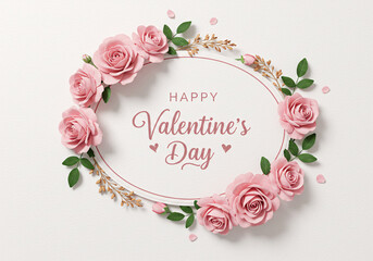  Unique Flower Border Happy Valentines Day Typography Design