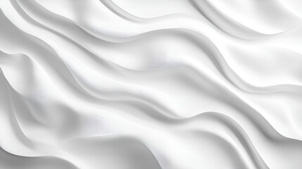 Obraz premium Abstract white fabric with soft, flowing waves and subtle light and shadow creating a luxurious texture.
