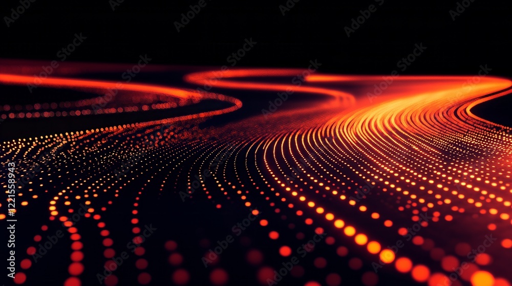 Wall mural abstract technology network background with glowing lines