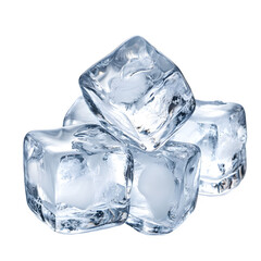 ice cubes on transparent background