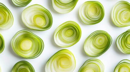 Delicate Arrangement of Sliced Leeks