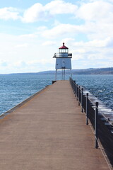 Lighthouse in the pier in Two Harbors, Minnesota off Lake Superior