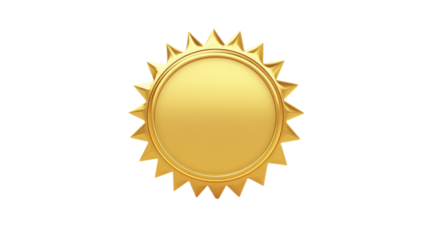 Gold medal on transparent background