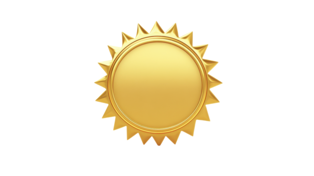 Gold medal on transparent background