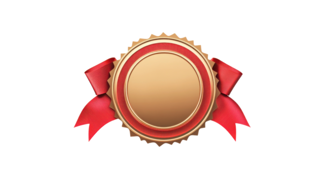 Gold medal on transparent background