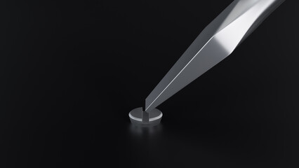 Illustration showing a screwdriver tightening a screw into a surface. Illustrates the process of fastening, repair, and assembly. Ideal for illustrating repair, maintenance and construction themes.