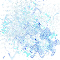 An abstract transparent psychedelic wavy liquid splatter design element overlay.