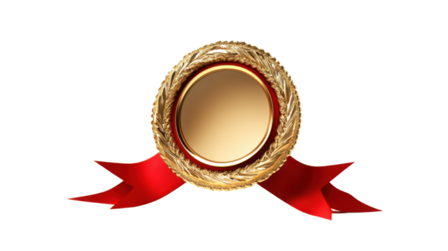 Gold medal on transparent background
