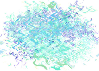 An abstract transparent psychedelic wavy liquid splatter design element overlay.