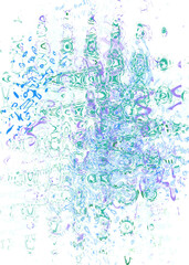 An abstract transparent psychedelic wavy liquid splatter design element overlay.