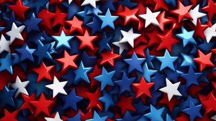 Obraz premium Patriotic Star Pattern Background Design: A Vibrant Celebration of Colors