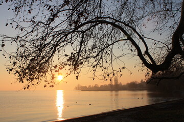 Coucher de soleil sur le lac