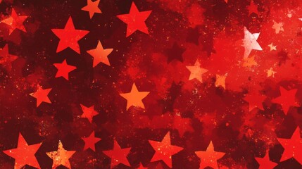 Red Star Pattern Graphic Design Background