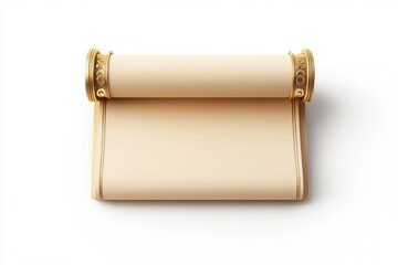 3D Envelope with Paper Scroll Icon Isolated and White Background