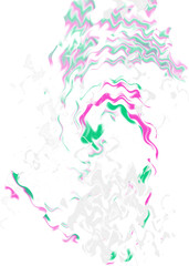 An abstract transparent psychedelic wavy liquid splatter design element overlay.