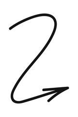 Wavy arrow pointer doodle design