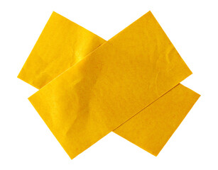 Adhesive tape yellow isolated on white background, with clipping path