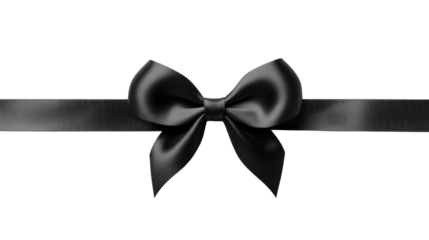 Black bow tie on transparent background