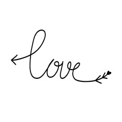 Heart shape doodle Design, Heart line  Illustration.