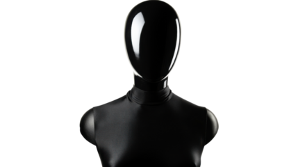 Black mannequin on transparent background