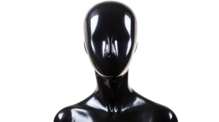 Black mannequin on transparent background