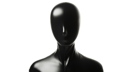 Black mannequin on transparent background