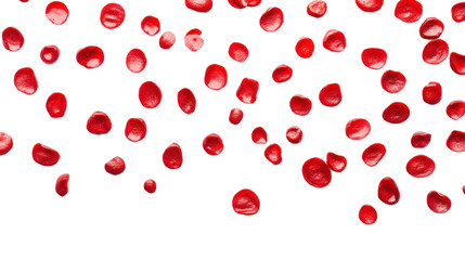 Dynamic red blood cells on transparent background