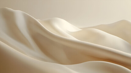 Obraz premium Creamy, flowing fabric draped elegantly. Soft, subtle folds create a luxurious texture.