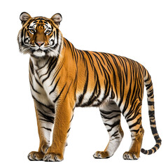Obraz premium A powerful Bengal tiger standing tall with bold stripes, exuding strength and grace