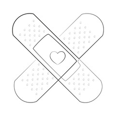 Medical plaster vector icon. Adhesive plaster line illustration. Adhesive bandage sign for web and app interfaces.