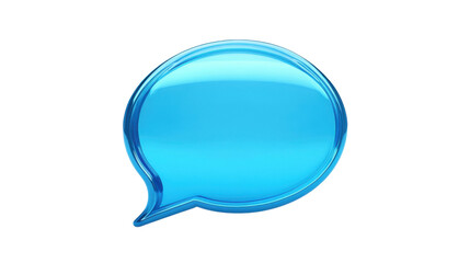 Text box, blue speech bubble on transparent background