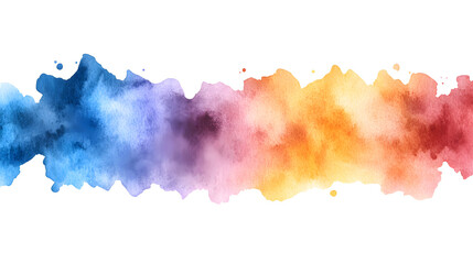 Watercolor painting showcasing a vibrant rainbow of colors in a fluid artistic composition