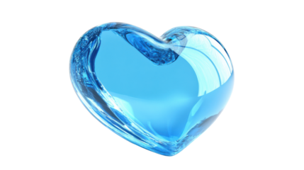 Blue Heart on transparent background