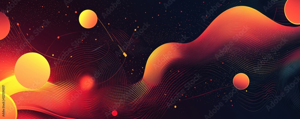 Wall mural vibrant abstract wallpaper with dynamic shapes and cosmic patterns