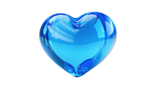 Blue Heart on transparent background
