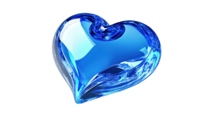 Blue Heart on transparent background