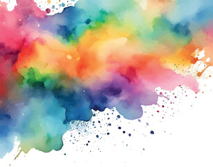 Obraz premium Vector rainbow watercolor background, hand painted on paper, banner, postcard, invitation