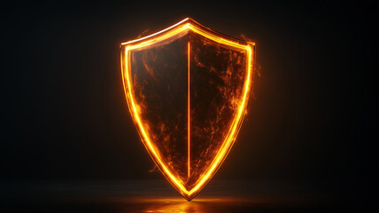 Fiery Shield Glowing in the Dark An Abstract Energy Protection Concept