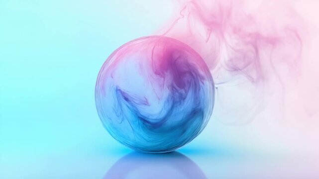 Artistic Colorful Smoke Ball with Gradient Effect and Haze