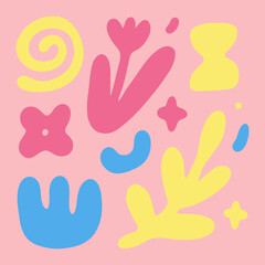 Obraz premium Abstract elements on a pink background