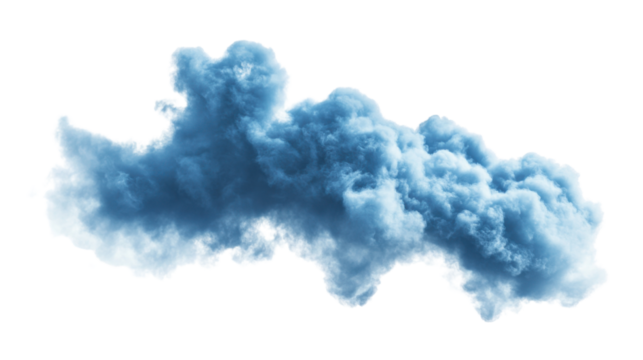 Blue cloud on transparent background