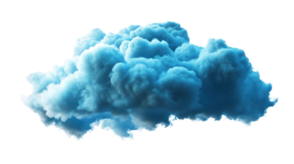 Blue cloud on transparent background