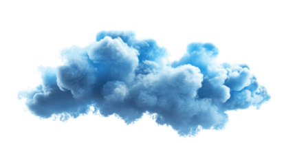 Blue cloud on transparent background
