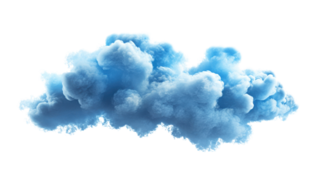 Blue cloud on transparent background - Powered by Adobe
